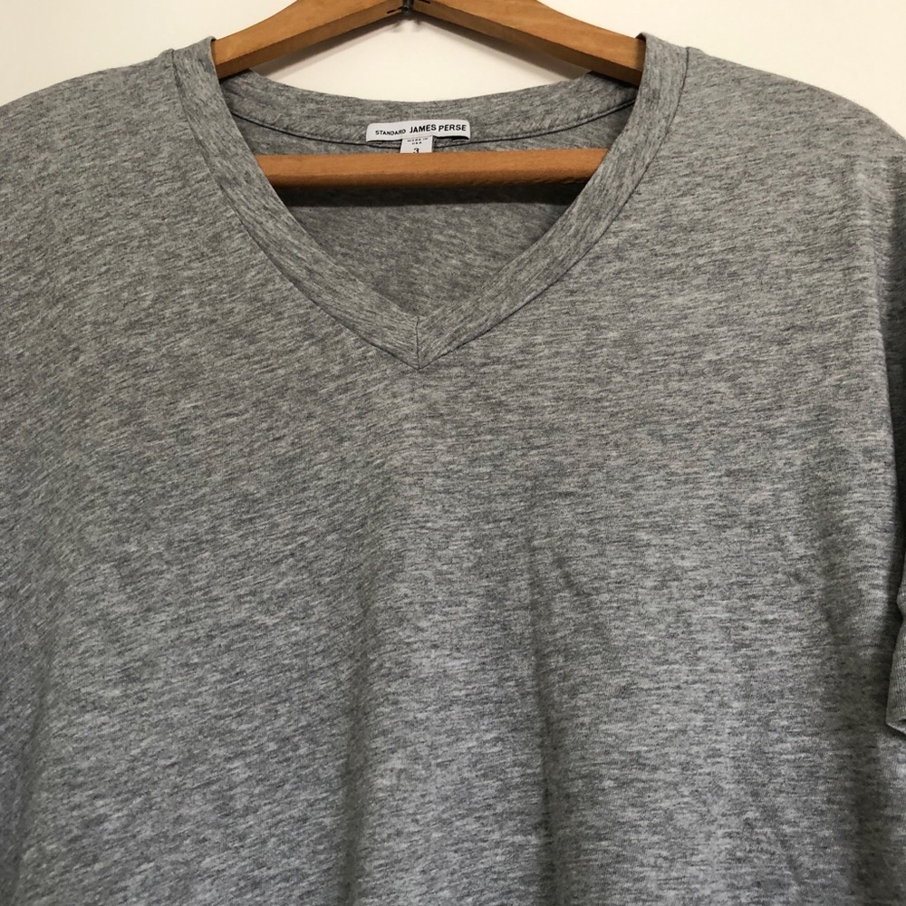 Grey James Perse V-neck T-shirt Sz 3